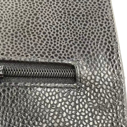Chanel Classic Flap Jumbo 2011 Black Caviar Leather Double Flap Silver Hardware