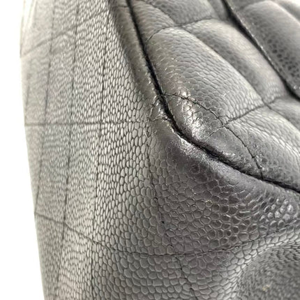 Chanel Classic Flap Jumbo 2011 Black Caviar Leather Double Flap Silver Hardware