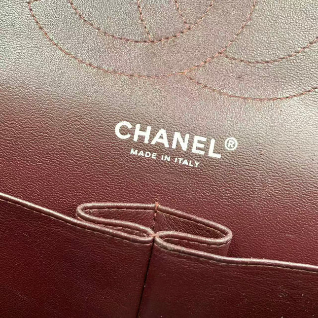 Chanel Classic Flap Jumbo 2011 Black Caviar Leather Double Flap Silver Hardware
