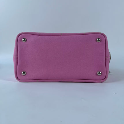 Prada Canape Small Pink Canvas with Sequins Top Handle Bag with Strap Rare