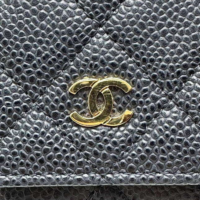 Chanel Wallet on Chain Classic Flap Black Caviar Leather Gold Hardware 2015