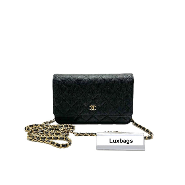 Chanel Wallet on Chain Classic Flap Black Caviar Leather Gold Hardware 2015