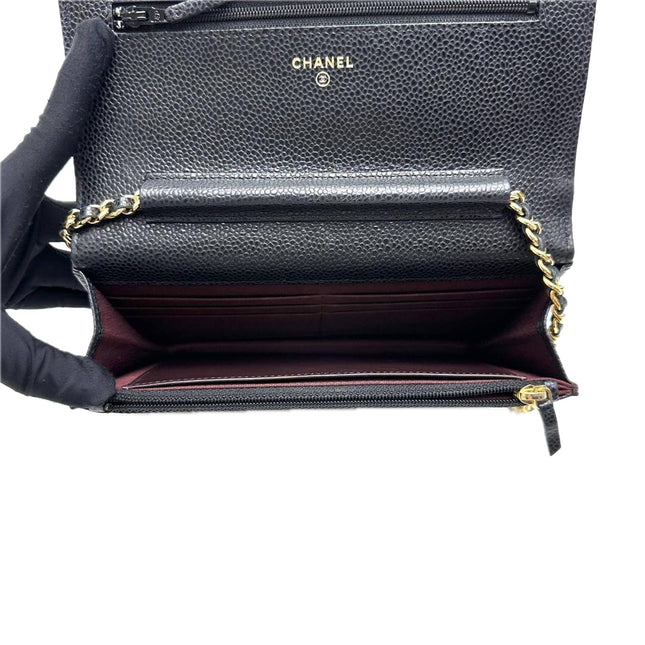 Chanel Wallet on Chain Classic Flap Black Caviar Leather Gold Hardware 2015
