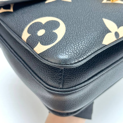 Louis Vuitton Pochette Métis Bi-color Giant Monogram Empreinte Leather Black Beige