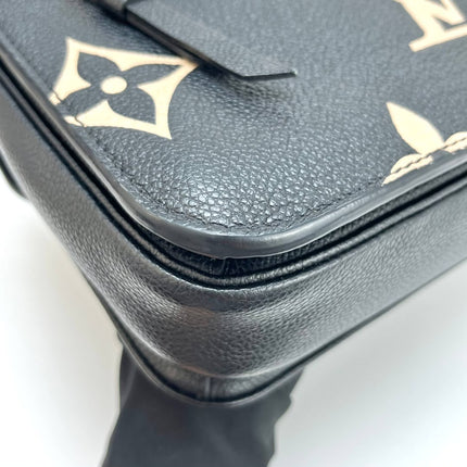Louis Vuitton Pochette Métis Bi-color Giant Monogram Empreinte Leather Black Beige