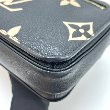 Louis Vuitton Pochette Métis Bi-color Giant Monogram Empreinte Leather Black Beige