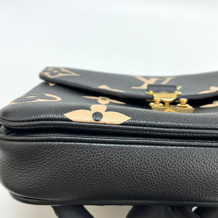 Louis Vuitton Pochette Métis Bi-color Giant Monogram Empreinte Leather Black Beige