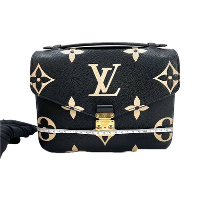 Louis Vuitton Pochette Métis Bi-color Giant Monogram Empreinte Leather Black Beige