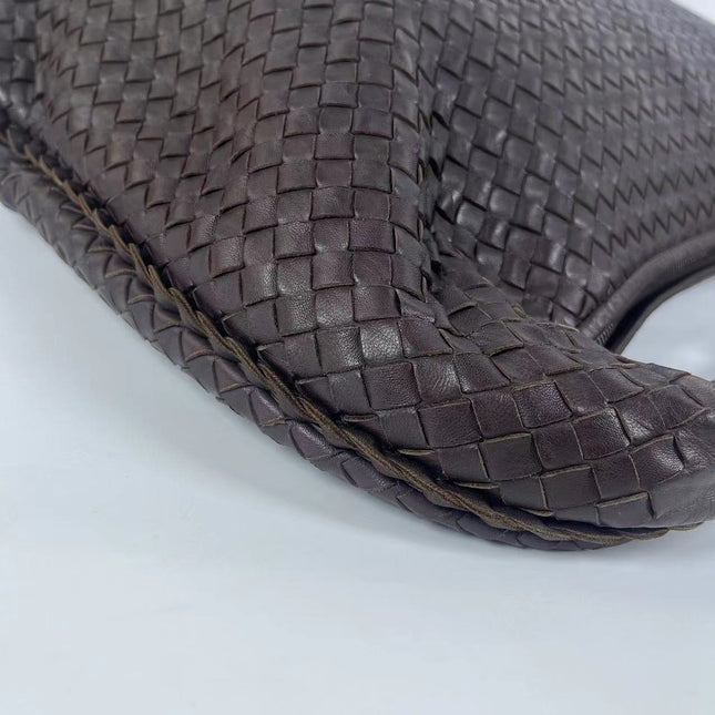 Bottega Veneta Veneta Hobo Maxi Dark Brown Lambskin Leather 52cm
