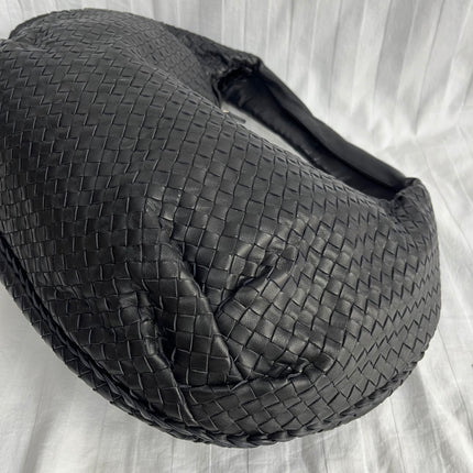 Bottega Veneta Belly Hobo Intrecciato Black Leather Maxi 50cm