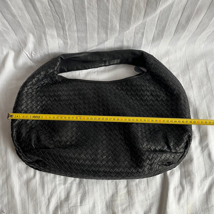 Bottega Veneta Belly Hobo Intrecciato Black Leather Maxi 50cm