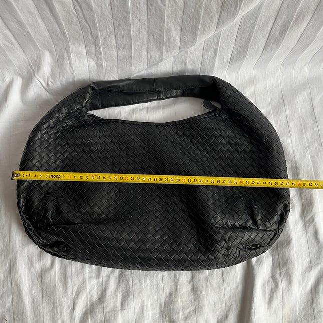 Bottega Veneta Belly Hobo Intrecciato Black Leather Maxi 50cm
