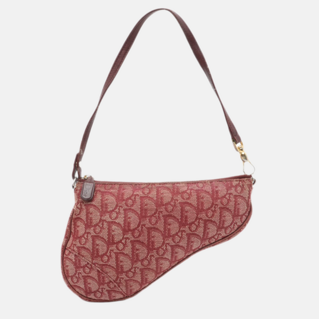 Dior Trotter Mini Saddle bag Burgundy Red Oblique-Luxbags