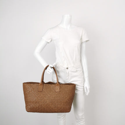Bottega Veneta Cabat Tote Intreccio Leather Tan Brown 40cm