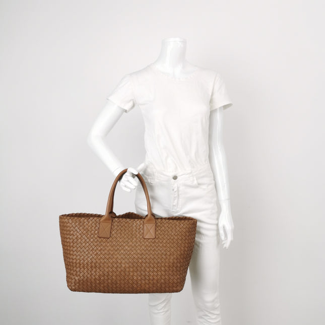 Bottega Veneta Cabat Tote Intreccio Leather Tan Brown 40cm