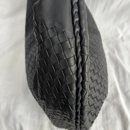 Bottega Veneta Belly Hobo Intrecciato Black Leather Maxi 50cm