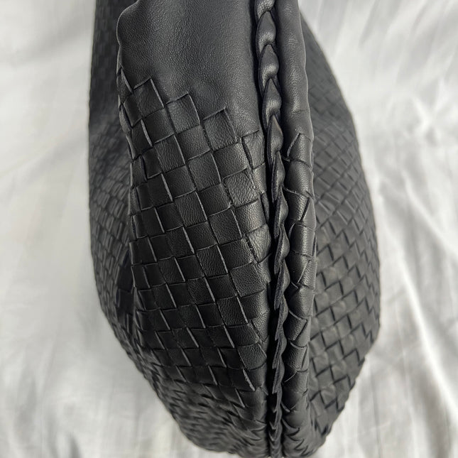 Bottega Veneta Belly Hobo Intrecciato Black Leather Maxi 50cm
