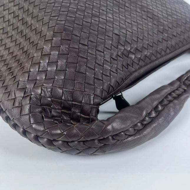 Bottega Veneta Veneta Hobo Maxi Dark Brown Lambskin Leather 52cm