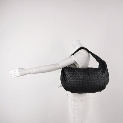 Bottega Veneta Jodie Small Black Lambskin Leather Silver Hardware