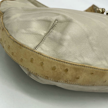 Cartier Panthere Hobo Shoulder Bag Cream White Leather Gold Hardware