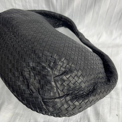 Bottega Veneta Belly Hobo Intrecciato Black Leather Maxi 50cm