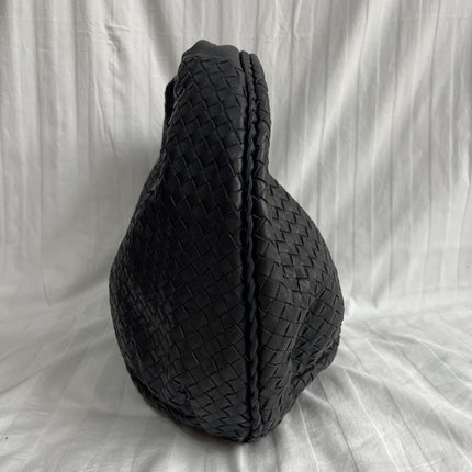 Bottega Veneta Belly Hobo Intrecciato Black Leather Maxi 50cm