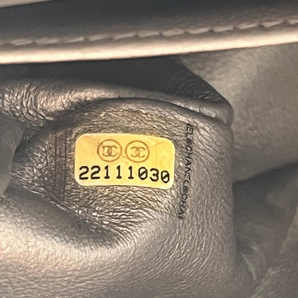 Chanel Classic Flap Medium 2016 Metallic Grey Pixel Effect Calfskin Leather Silver Hardware