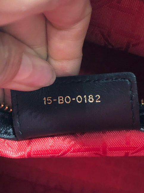 Sold Lady Dior Large Bag Black Cannage Lambskin Leather with gold hardware