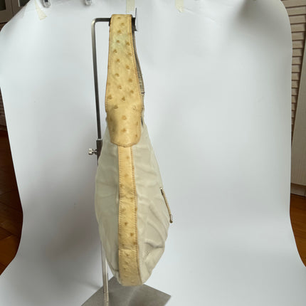 Cartier Panthere Hobo Shoulder Bag Cream White Leather Gold Hardware