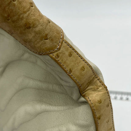 Cartier Panthere Hobo Shoulder Bag Cream White Leather Gold Hardware