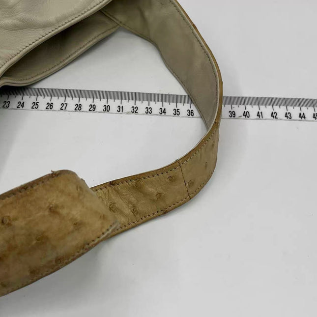 Cartier Panthere Hobo Shoulder Bag Cream White Leather Gold Hardware