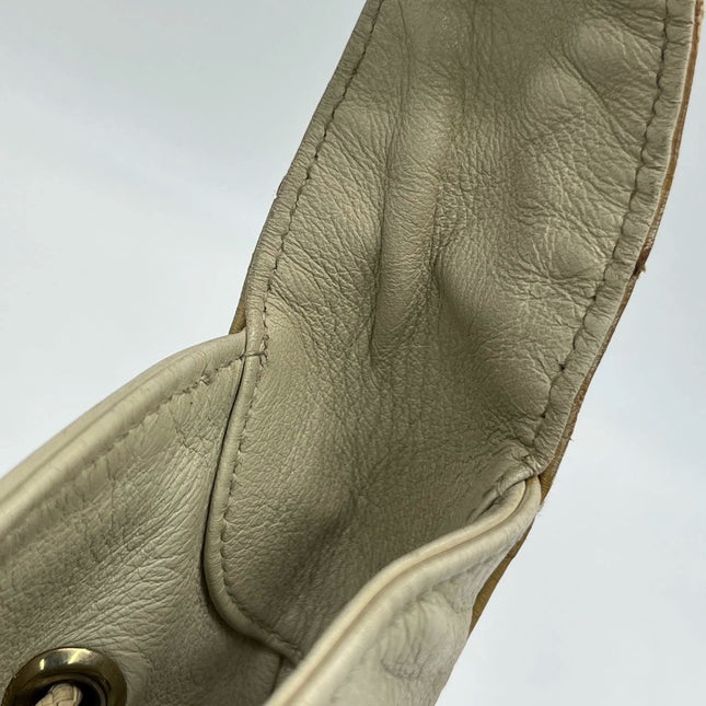 Cartier Panthere Hobo Shoulder Bag Cream White Leather Gold Hardware