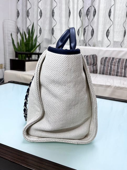 Sold Chanel Deauville Tote Medium White