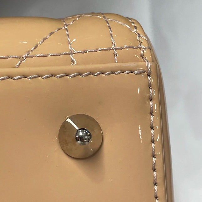 Sold Lady Dior Medium Pink Patent Leather