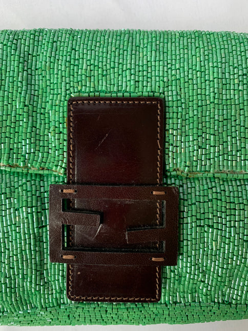 Sold Fendi Baguette Green beads Glitter