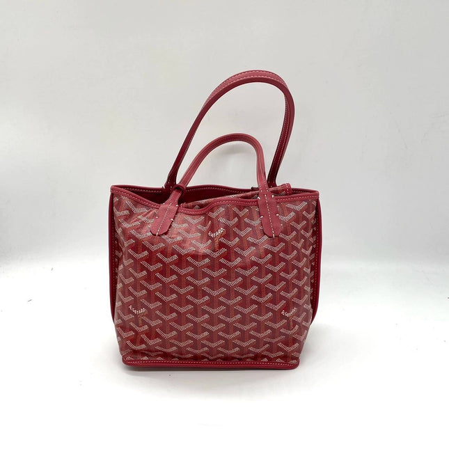 Sold Goyard Anjou Mini Tote Red/Maroon/Burgundy leather