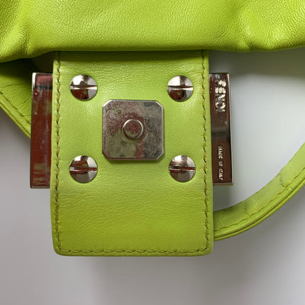 Sold Fendi Mamma Baguette Lime green lambskin leather