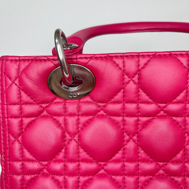 Sold Lady Dior Bag Medium Hot Pink Fuchsia Cannage Leather
