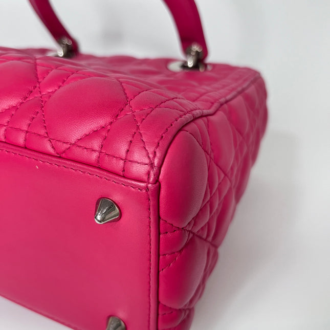 Sold Lady Dior Bag Medium Hot Pink Fuchsia Cannage Leather
