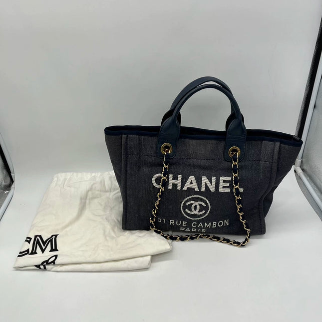 Sold Chanel Deauville Tote Denim Small