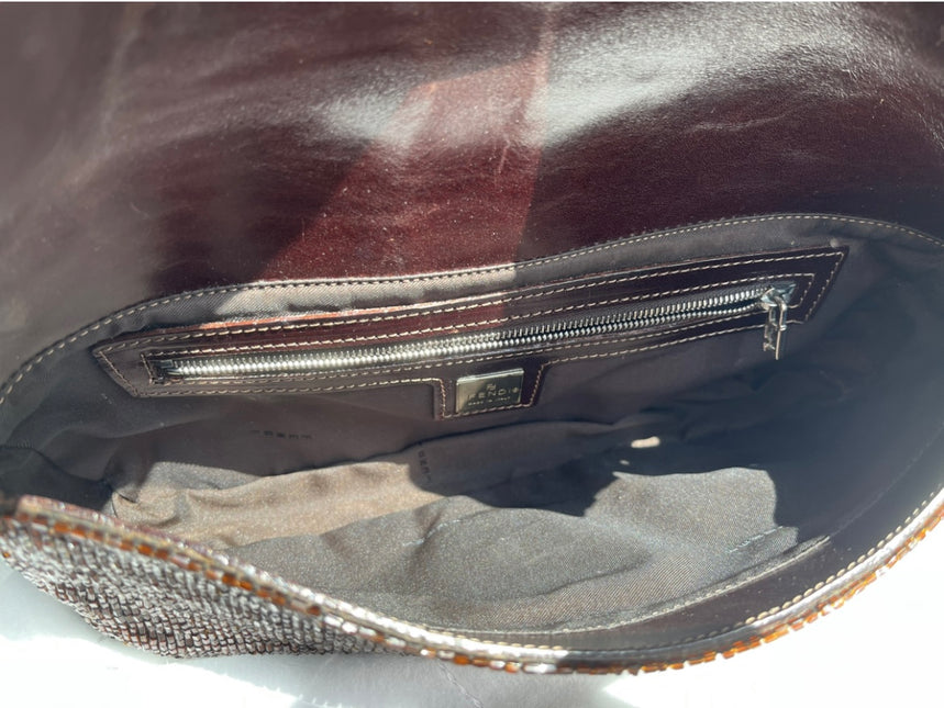 Sold FENDI Baguette chocolate brown beads excellent condition