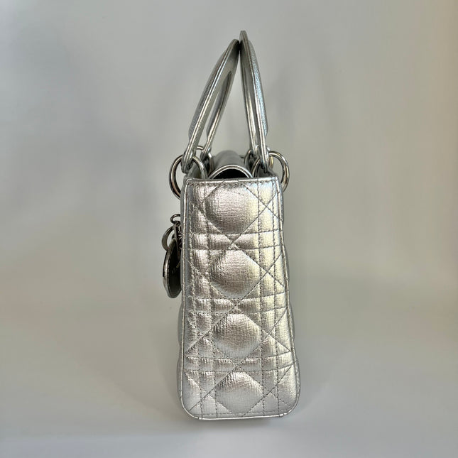 Sold  Lady Dior ABCdior Small Silver Cannage Lambskin Handbag