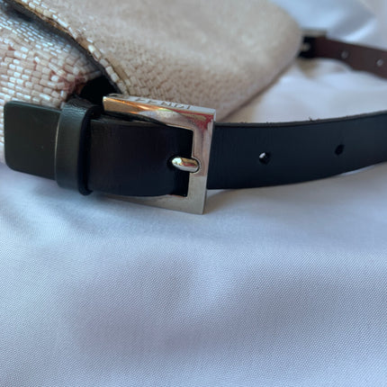 Sold Fendi Mamma Baguette White Glitter Beads
