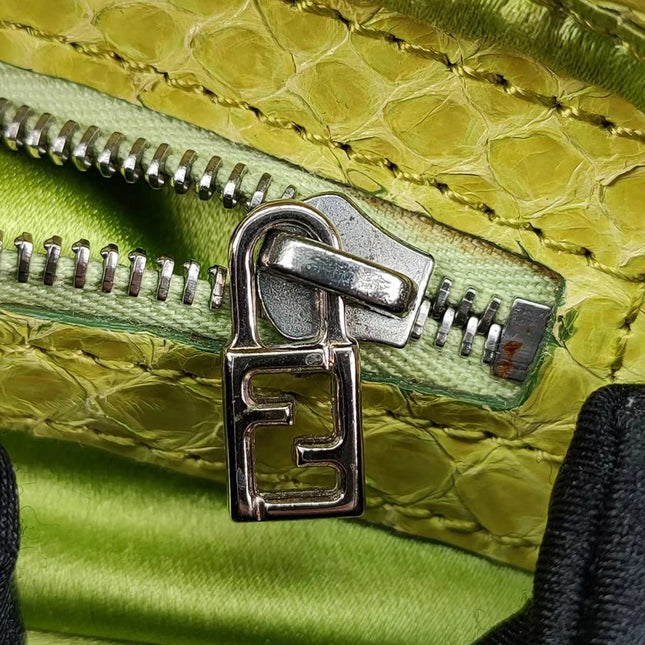 Sold FENDI Baguette Black Canvas with beaded Flower Embroidery