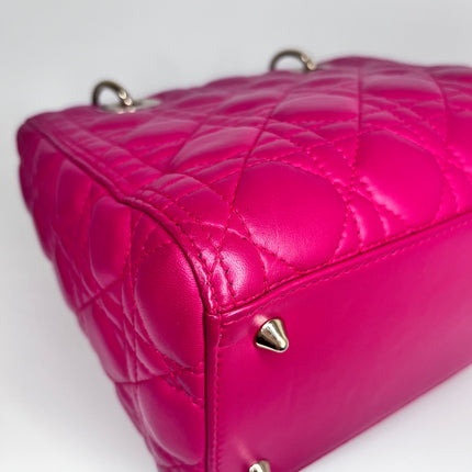 Sold Lady Dior Medium Bag Fuchsia Cannage Leather
