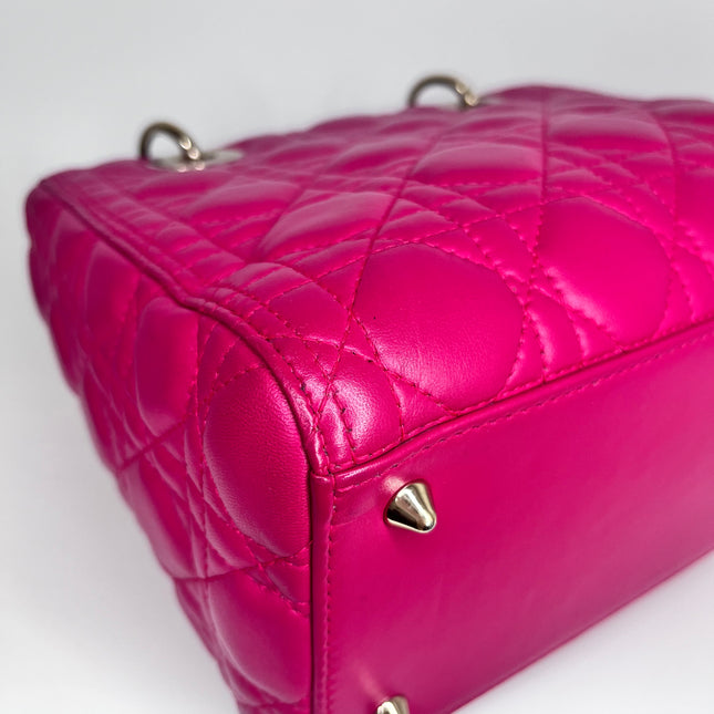Sold Lady Dior Medium Bag Fuchsia Cannage Leather