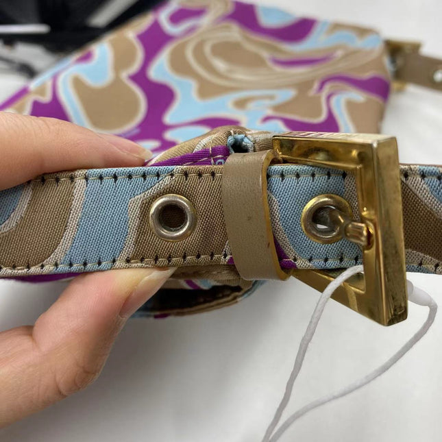 Sold FENDI Baguette Multicolor Silk with Psychedelic prints