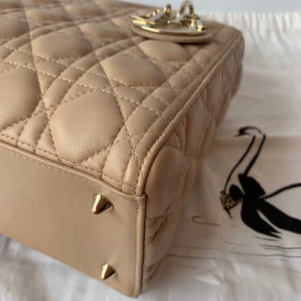 Sold Lady Dior Medium Bag Pink Cannage Leather