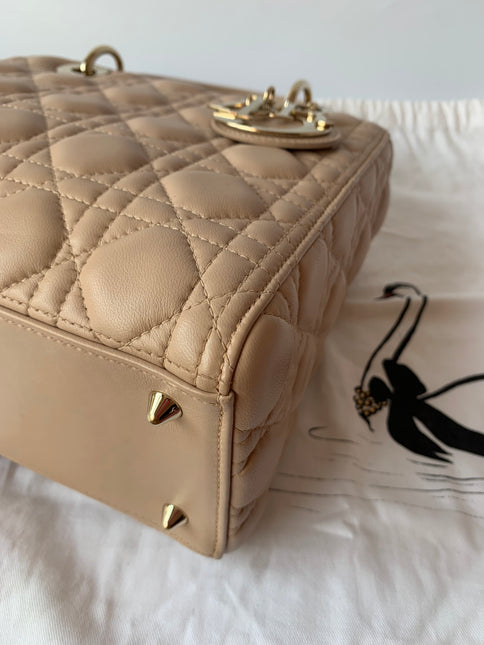 Sold Lady Dior Medium Bag Pink Cannage Leather