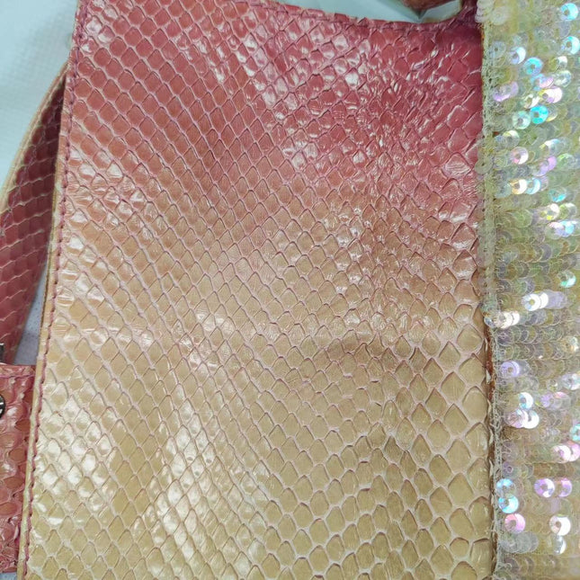 Sold Fendi Baguette Little Mermaid Glitter Pink circle sequins